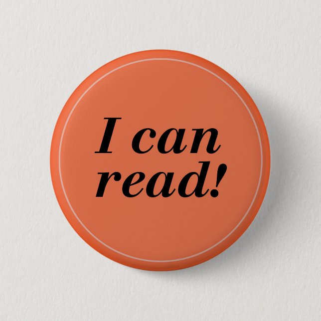 I can Read -Reader/Student/Kindergarten 6 Cm Round Badge (Front)