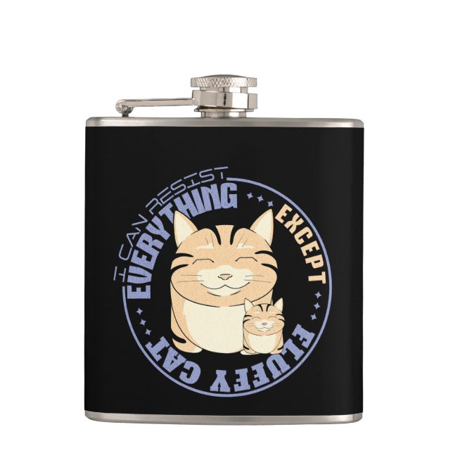 I Can Resist Everything Except Inspirational Quote Hip Flask (Front)