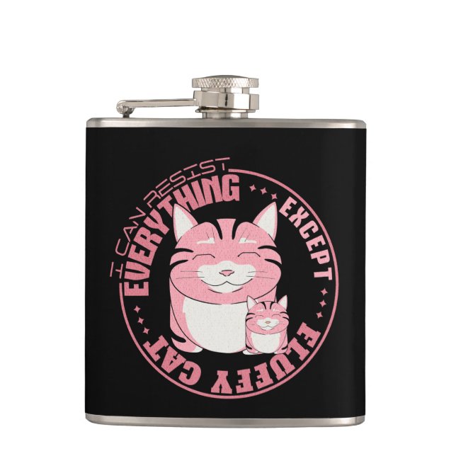 I Can Resist Everything Except Inspirational Quote Hip Flask (Front)