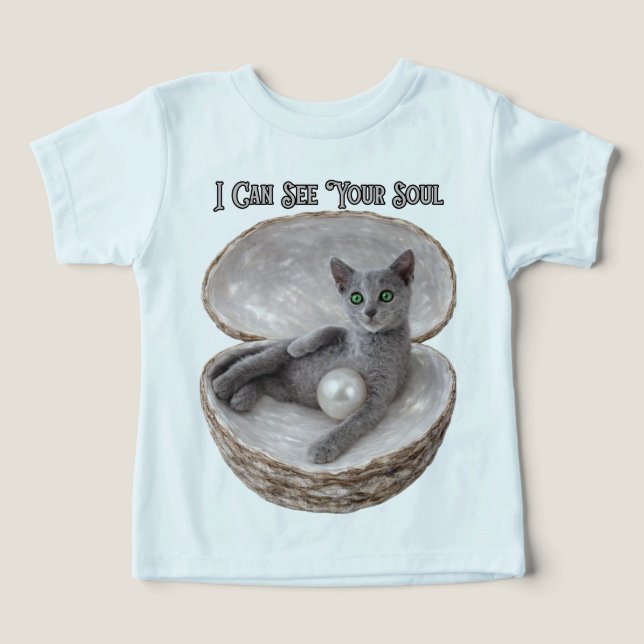 I Can See Your Soul Funny Russian Blue Cat Design (Design Front)