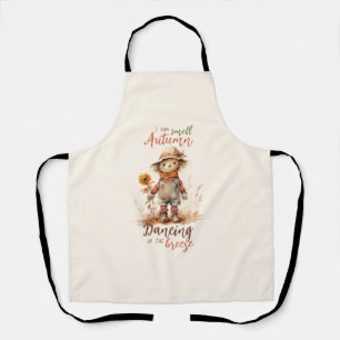 I Can Smell Autumn – Rustic Scarecrow & Sunflower Apron