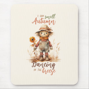 I Can Smell Autumn – Rustic Scarecrow & Sunflower Mouse Pad