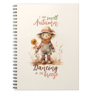 I Can Smell Autumn – Rustic Scarecrow & Sunflower Notebook