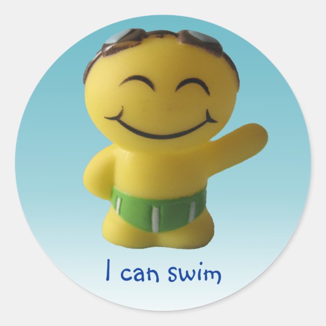 I can swim classic round sticker (Front)