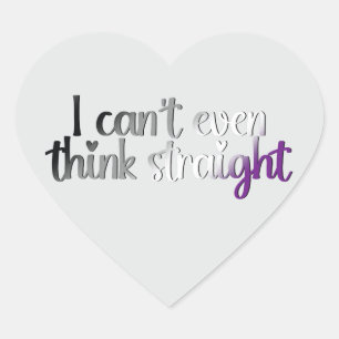 I Can’t Even Think Straight – Asexual Pride Heart Sticker