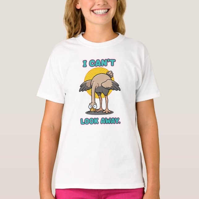 I Can’t Look Away Humor Art T-Shirt (Front)