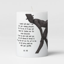 "I Cannot Change" poem on candle