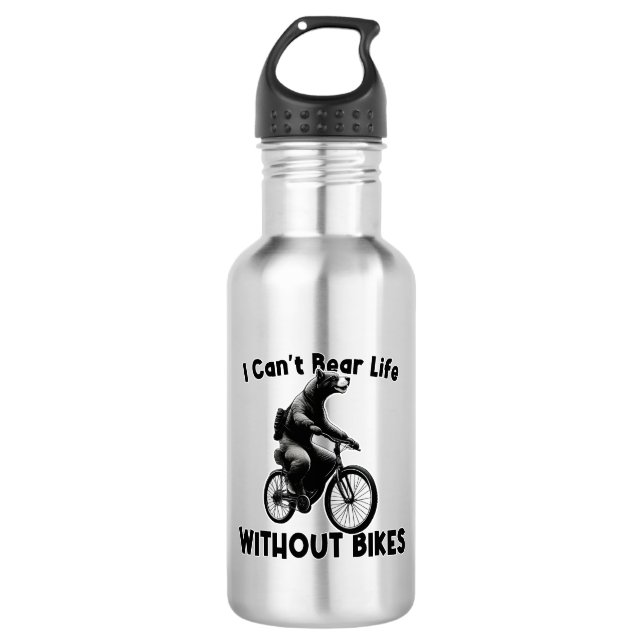 I Can't Bear Life Without Bikes 532 Ml Water Bottle (Front)