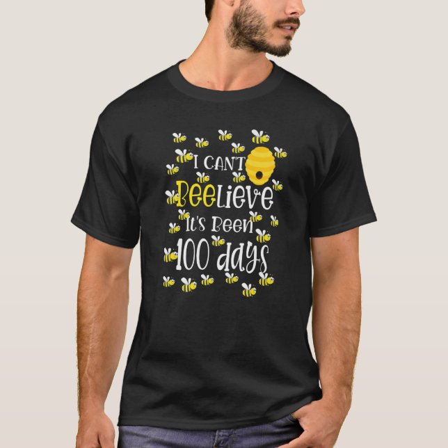 I Can't Beelieve It's Been 100 Days Cute Bee Kids  T-Shirt (Front)