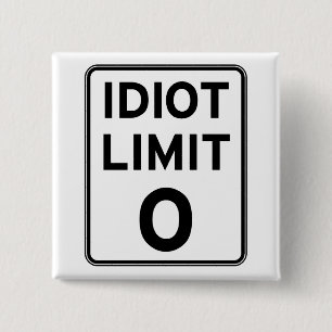 I can't deal with any more idiots 15 cm square badge