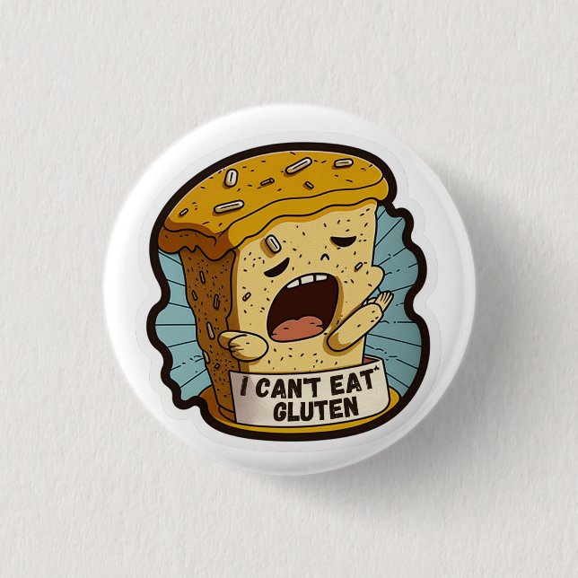 I Can't Eat Gluten 3 Cm Round Badge (Front)