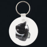I Can't Even Right Meow Key Ring<br><div class="desc">Introducing Binx... This humorous image features a black-and-white tuxedo cat curled up with one paw dramatically covering his face, as if he has completely given up on the day. With his head tucked down and eyes hidden, the cat looks adorably fed up—like he just heard the most ridiculous thing imaginable...</div>