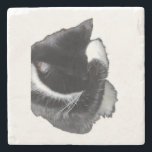 I Can't Even Right Meow Stone Coaster<br><div class="desc">Introducing Binx... This humorous image features a black-and-white tuxedo cat curled up with one paw dramatically covering his face, as if he has completely given up on the day. With his head tucked down and eyes hidden, the cat looks adorably fed up—like he just heard the most ridiculous thing imaginable...</div>