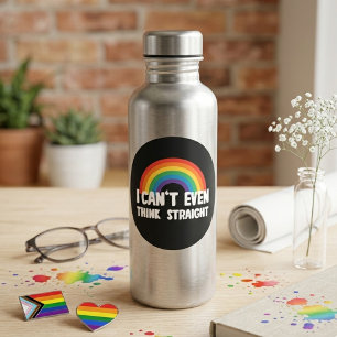 I Cant Even Think Straight Rainbow Pride Quote Classic Round Sticker