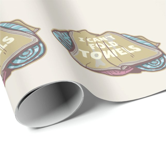 I can't fold towels funny laundry day wrapping paper (Roll Corner)