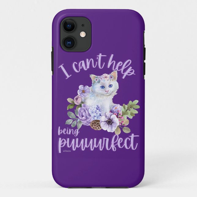 I CAN'T HELP BEING PUUURFECT funny cute cat gift   Case-Mate iPhone Case (Back)