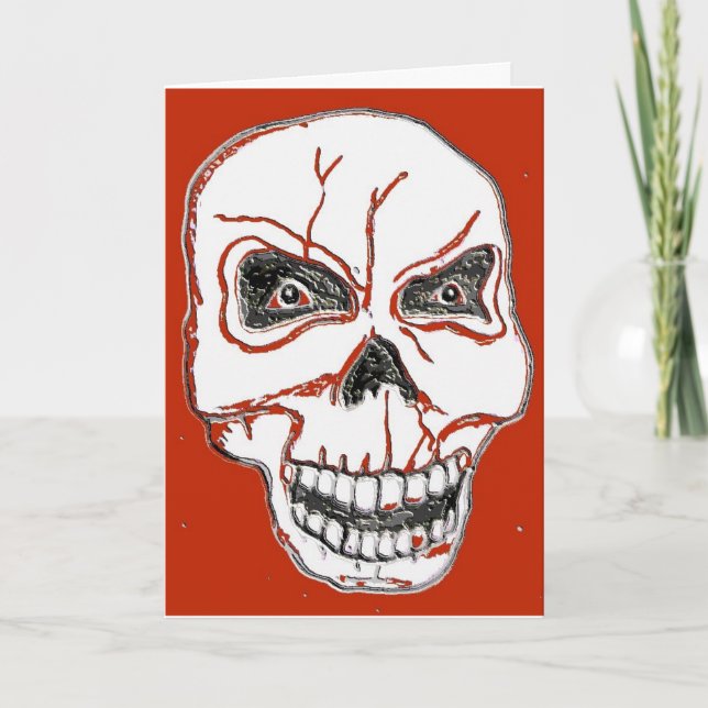 I Can't Help But Smile Skull Valentine's Day Card (Front)