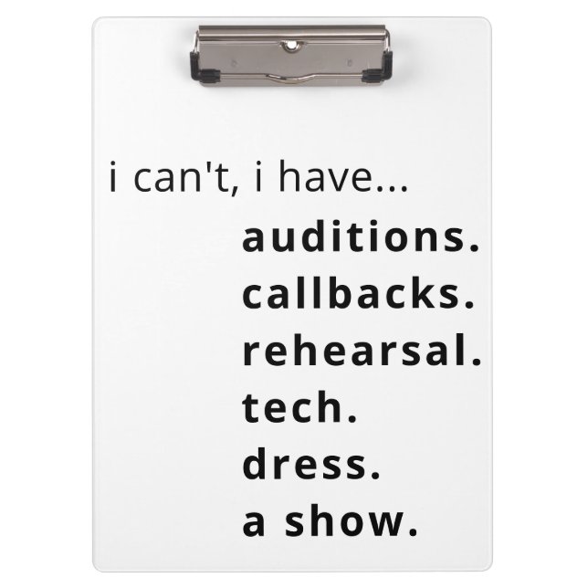 I can't, I have... clipboard (Front)