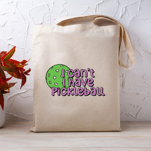 I can't, I have pickleball   Purple and Green Tote Bag