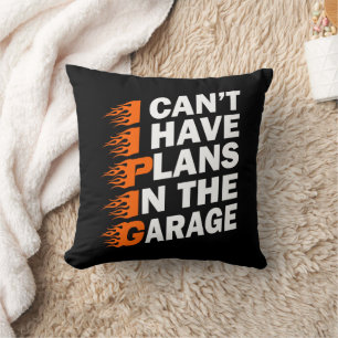 I Can't I have Plans In The Garage Diesel Mechanic Cushion