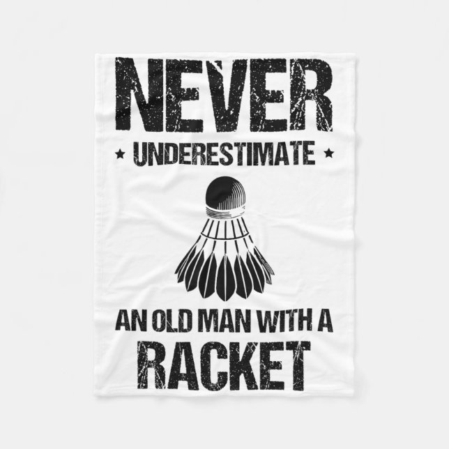 I Can't I Have To Play Badminton Player Shuttle  Fleece Blanket (Front)