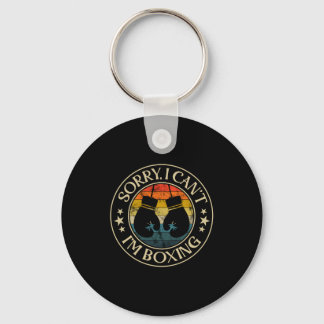 I Cant Im Boxing Lover Funny Retro Style Boxer Glo Key Ring