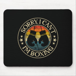 I Cant Im Boxing Lover Funny Retro Style Boxer Glo Mouse Pad