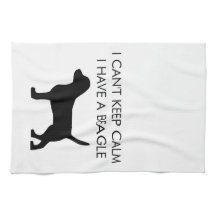 "I can't keep calm I have a beagle" kitchen towel