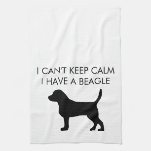 "I can't keep calm I have a beagle" kitchen towel