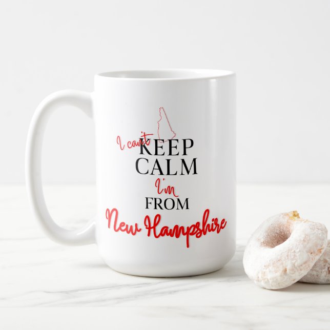 I can't Keep Calm I'm from New Hampshire Coffee Mug (With Donut)