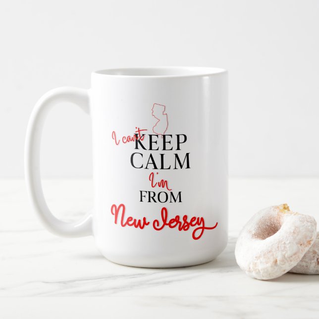 I can't Keep Calm I'm from New Jersey Coffee Mug (With Donut)
