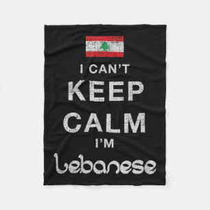 I Can't Keep Calm I'm Lebanese Novelty Fleece Blanket