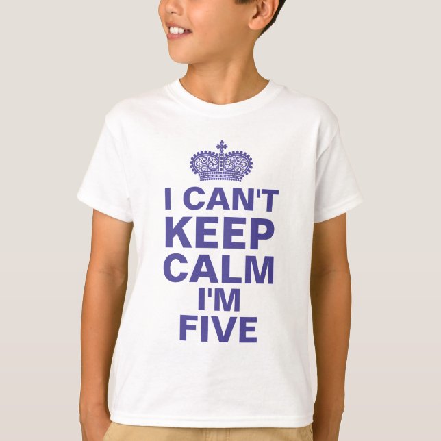 I can't keep calm personalised birthday boy blue T-Shirt (Front)