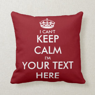I can't keep calm throw pillow Funny home decor