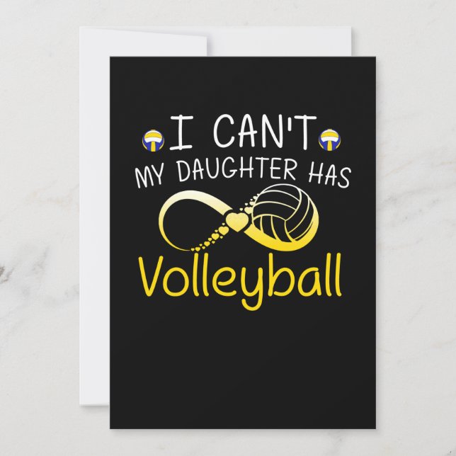 I Can't My Daughter Has Volleyball Mum T Shirt Save The Date (Front)