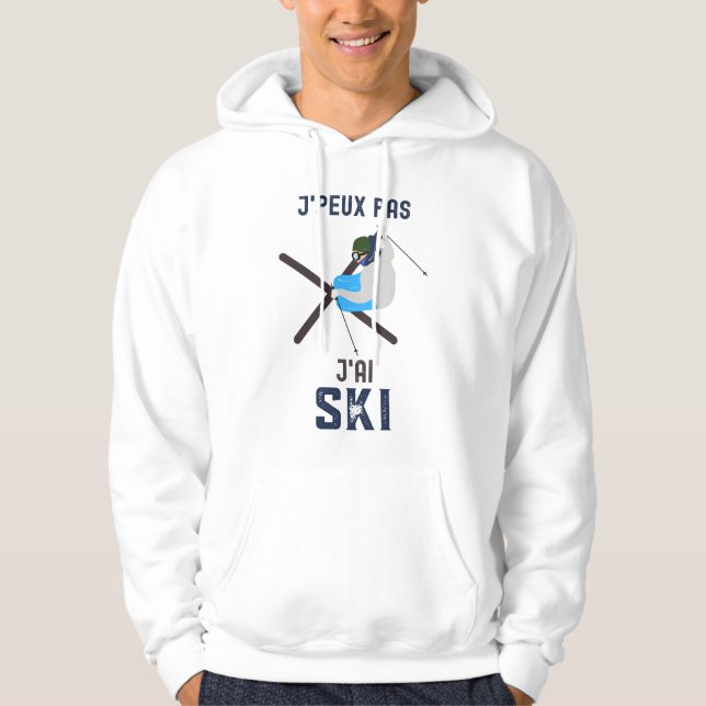 I can't ski hoodie (Front)
