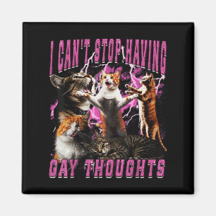 I Can't Stop Having Gay Thoughts Funny Cat Meme Bo Magnet