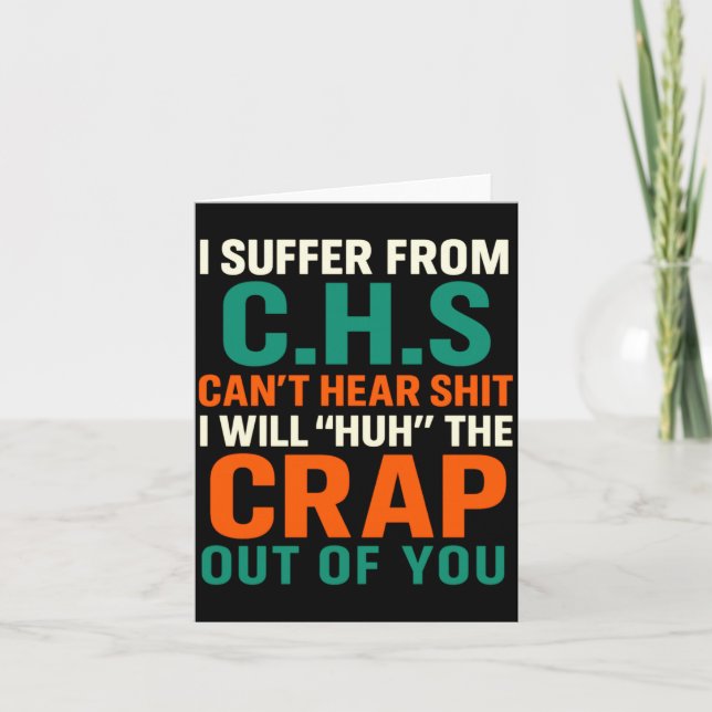 I Can't Suffer C H S Can' Card (Front)