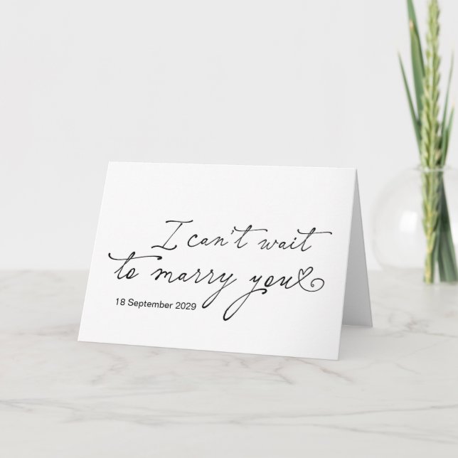 I Cant Wait to Marry You Bride Groom Wedding Day Card (Front)