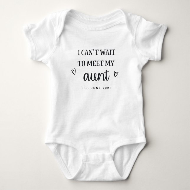 I can't wait to meet my aunt baby bodysuit (Front)