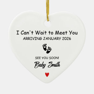 I Can't Wait to Meet You Baby, Gender Reveal Party Ceramic Tree Decoration