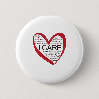 I CARE 6 CM ROUND BADGE