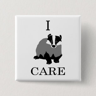 "I Care" European Badger 15 Cm Square Badge