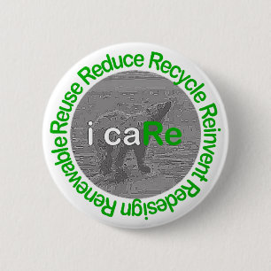 i caRe Polar Bear 6 Cm Round Badge