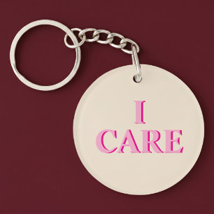 I CARE Positive Thoughtful Key Ring