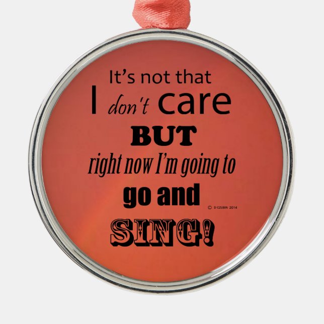 I Care Sing Metal Tree Decoration (Front)
