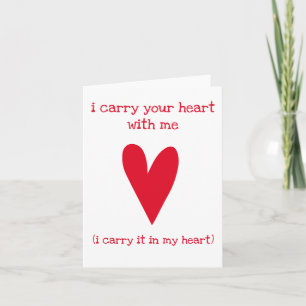 I carry your heart   Poem by E.E. Cummings Holiday Card
