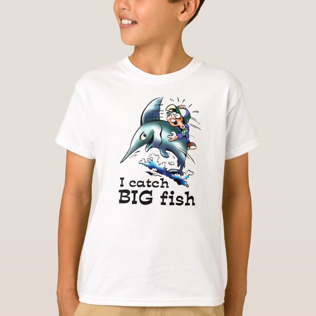 I Catch Big Fish Funny Kids T-shirts (Front)