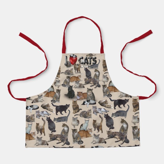 I ❤ Cats 😺 all-over-print  Apron (Front)