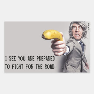 I Challenge You To A Banana Duel - Parking Note Rectangular Sticker